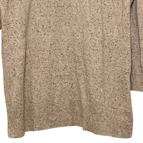 J Jill Mock Neck Pullover Sweater Womens XS Beige Speckled Light Academia Preppy - Picture 3 of 4
